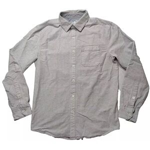 UNDER ARMOUR HeatGear Loose Men Small Gray Cotton Flex Long Sleeve Button Shirt